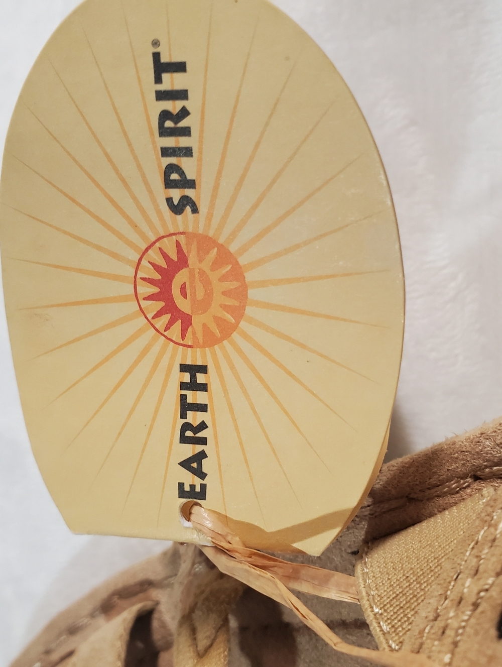 Earth Spirit Tan Braided Floral Strap Sandals - Picture 5 of 8